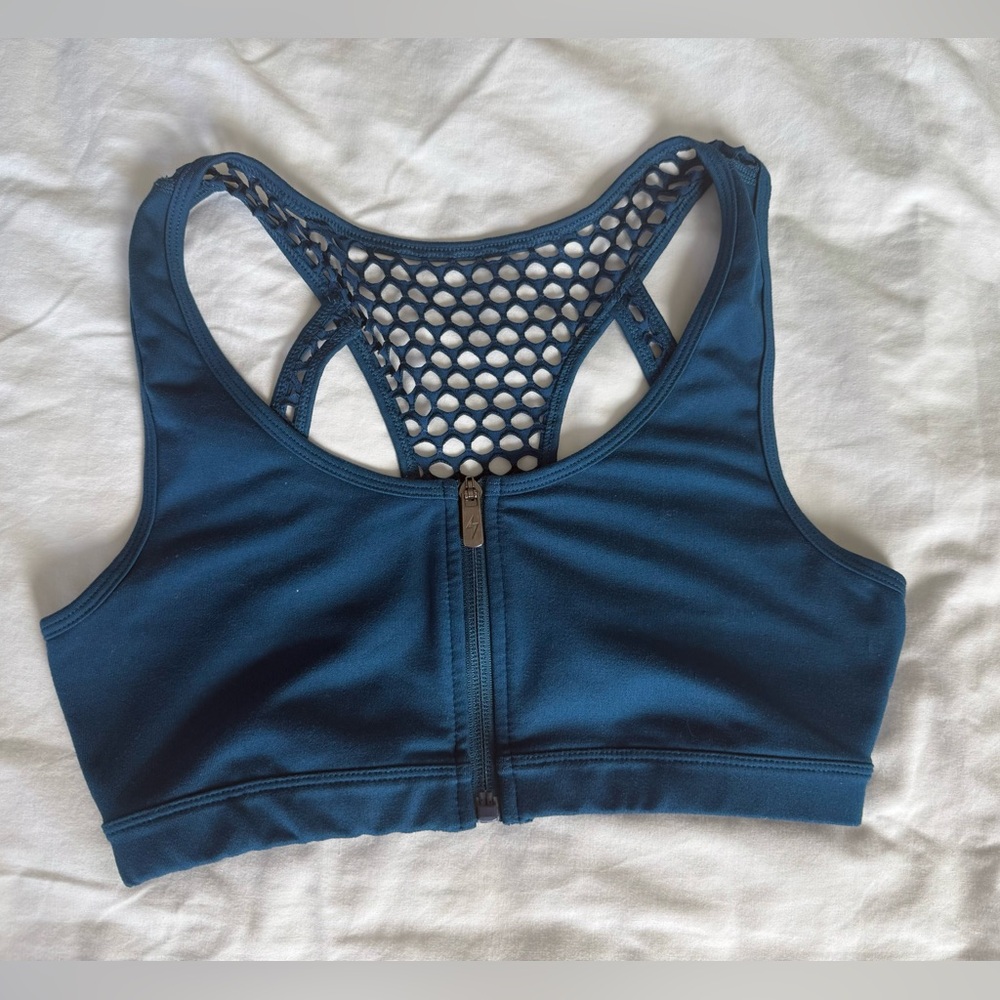 POPFLEX Teal Mesh Back Sports Bra